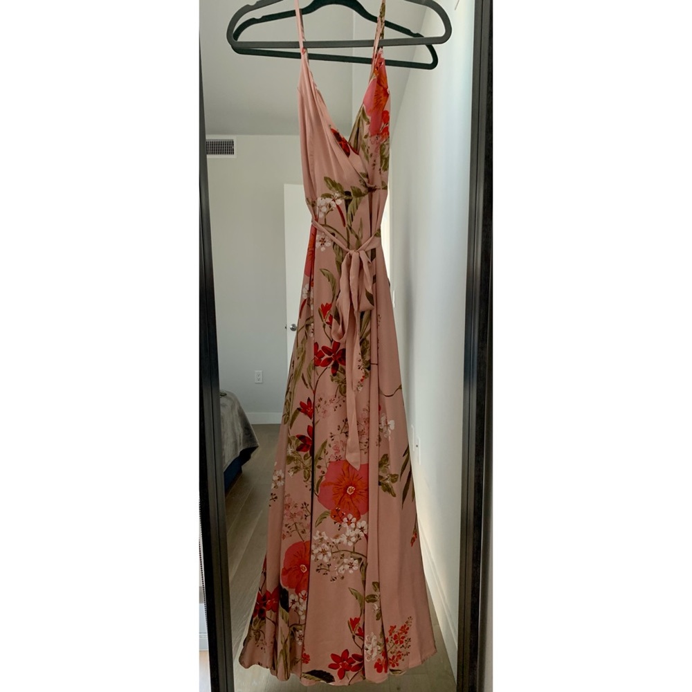 Floral Satin Maxi Dress